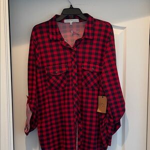 Eden & Olivia - Red and Black Checkered Shirt